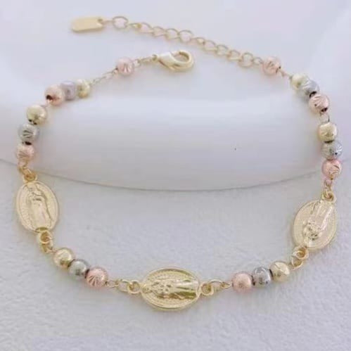 Pulsera Virgen de Guadalupe 3 Oros #2