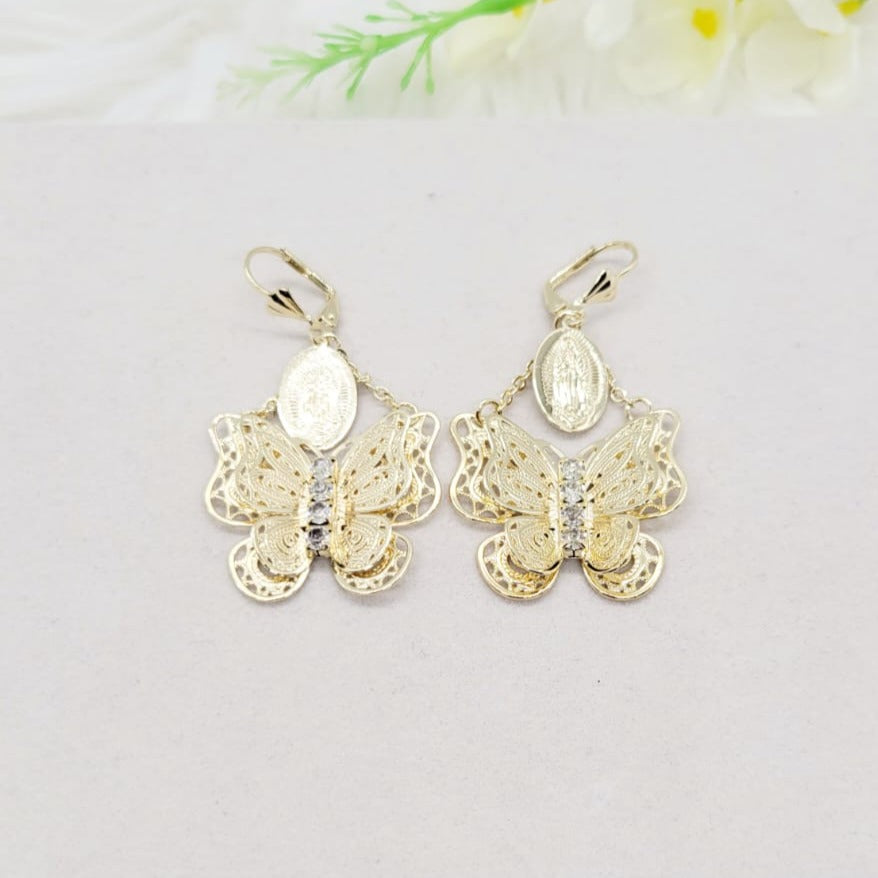 Aretes Virgen y Mariposa