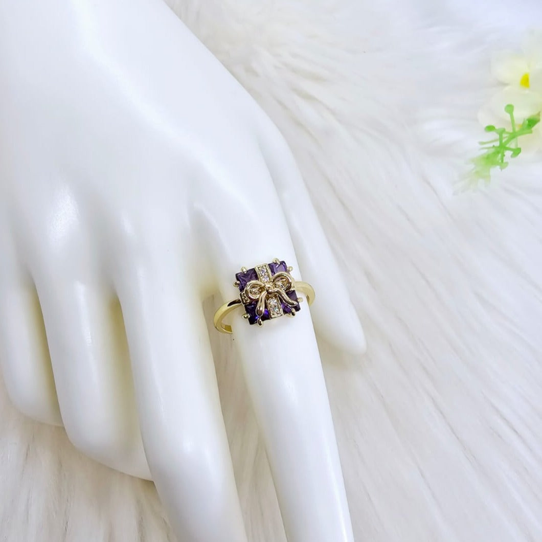 Anillo Caja de Regalo Morado