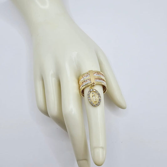 Anillo Semanario Virgen Zirconias Blancas