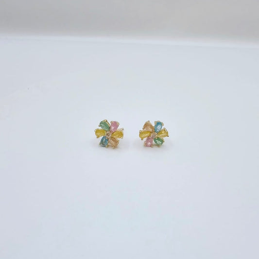 Aretes Flor Colores Pastel