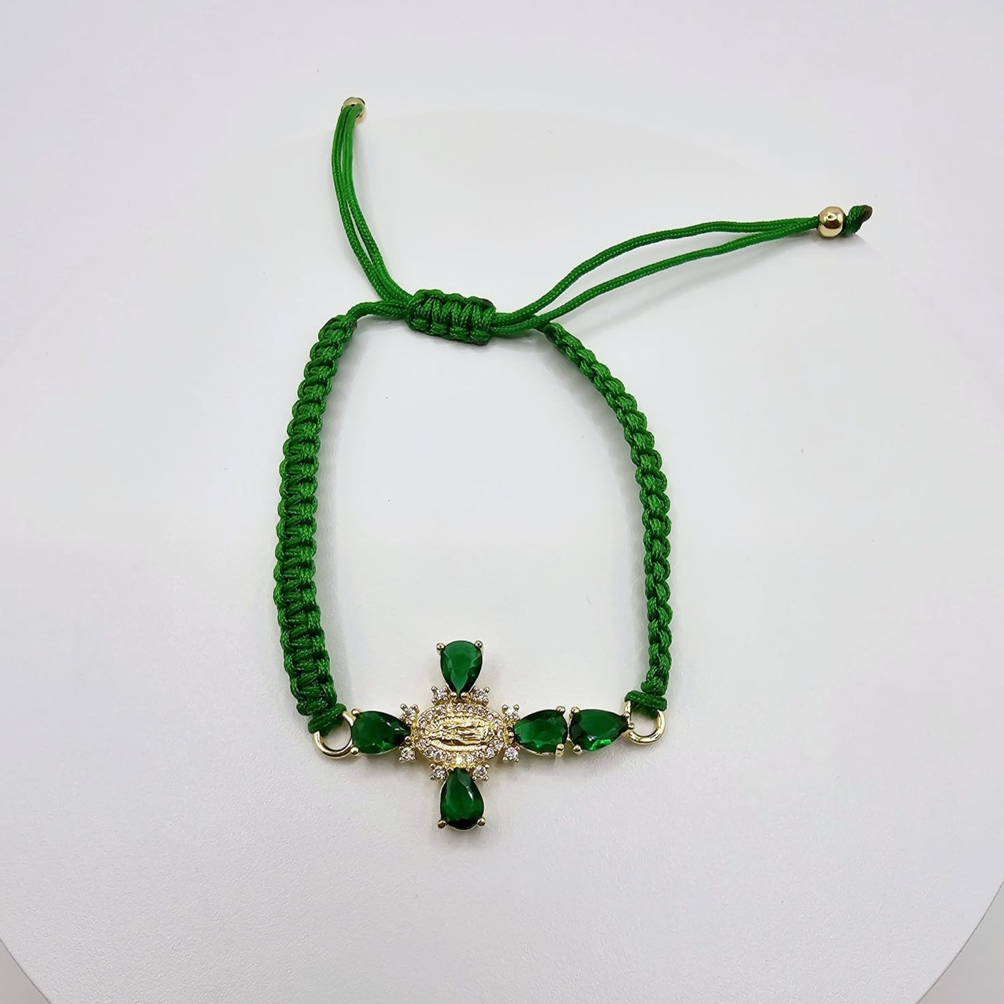 Pulsera Hilo Cruz Verde