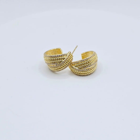 Aretes Dorados con Zirconias xp