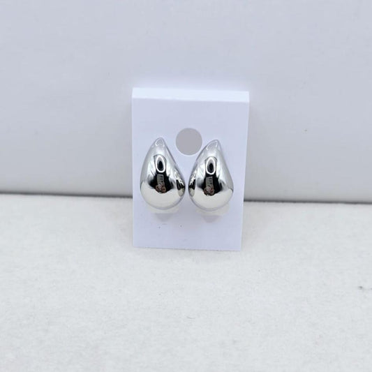 Aretes Gotas Plateadas Pequeños