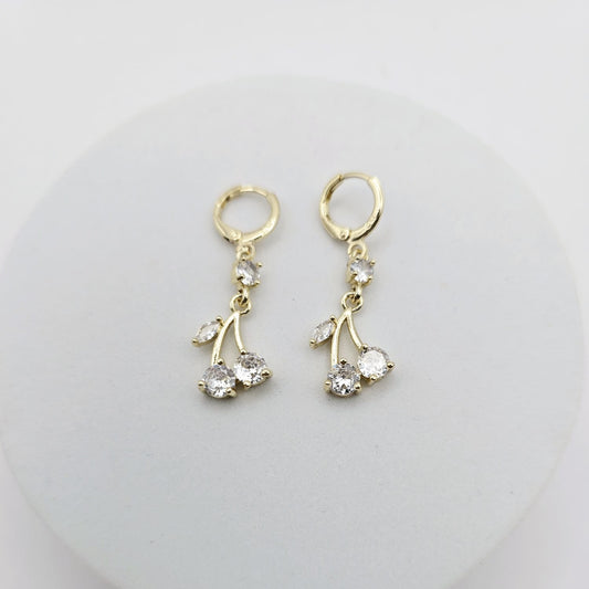 Aretes Cherries Blancos