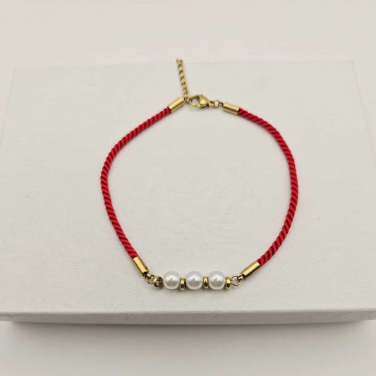 Pulsera Hilo Rojo y Perlas xp
