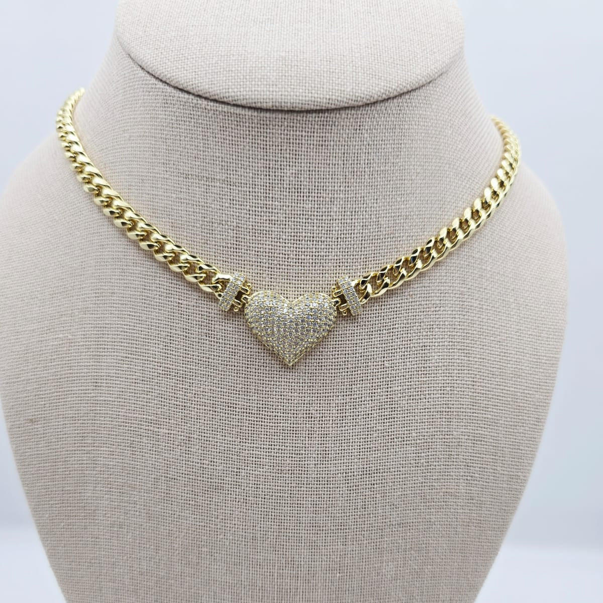 Collar Corazón Doble Broche xp 20"