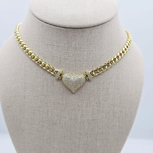 Collar Corazón Doble Broche xp 20"