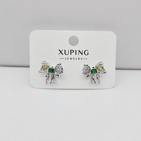 Aretes Moños Plateados xp