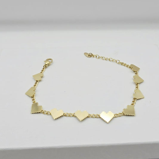 Pulsera Corazones Dorados xp