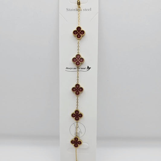 Pulsera Trébol Roja