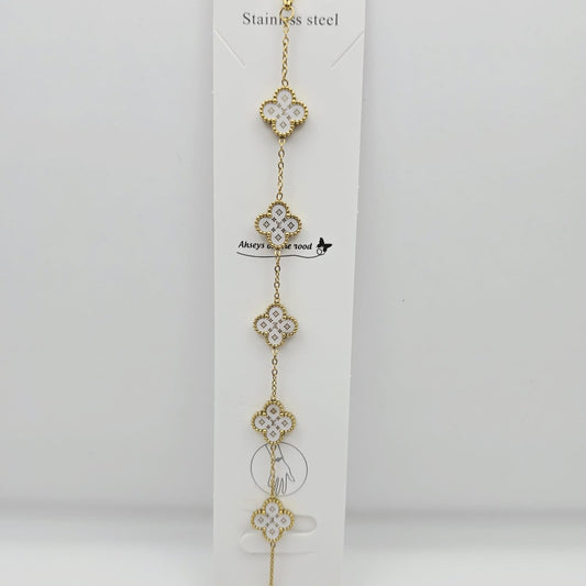 Pulsera Trébol Blanco