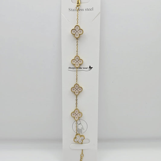 Pulsera Trébol Palo de Rosa