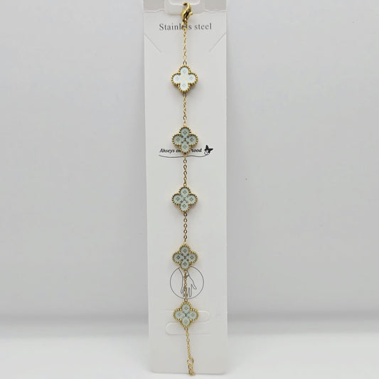 Pulsera Trébol Verde Menta