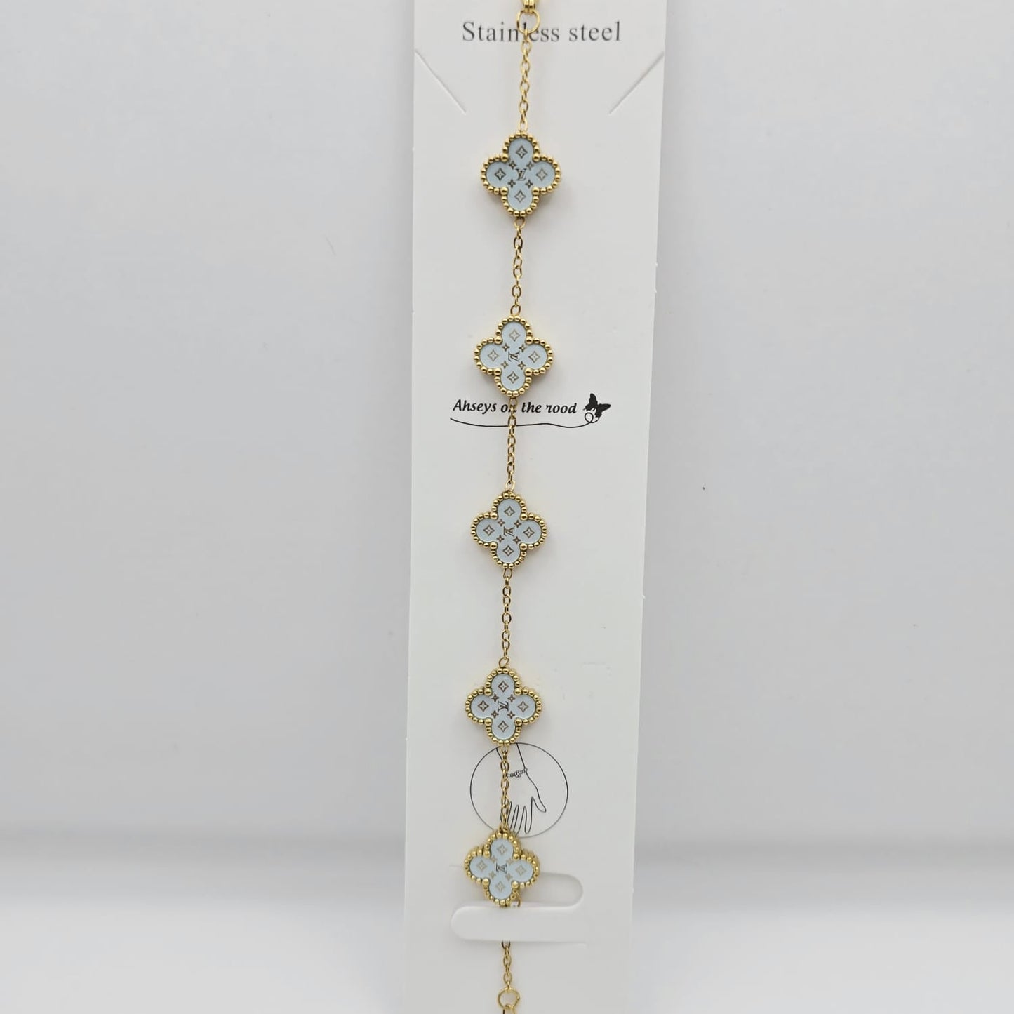 Pulsera Trébol Azul Claro