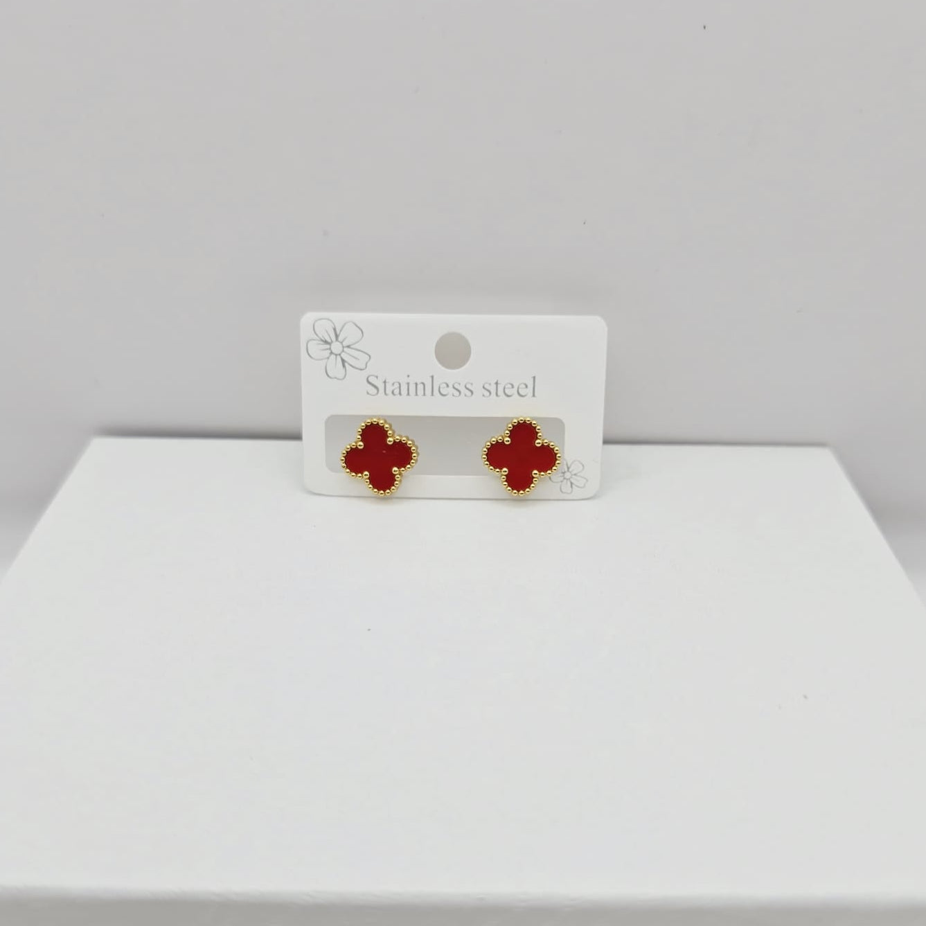 Aretes Trébol Rojos