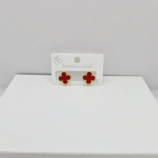 Aretes Trébol Rojos