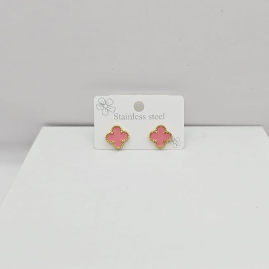Aretes Trébol Rosados