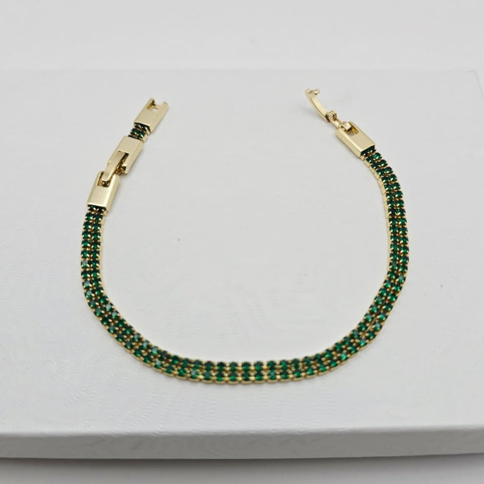 Pulsera Zirconias Verdes xp