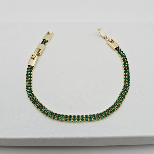 Pulsera Zirconias Verdes xp