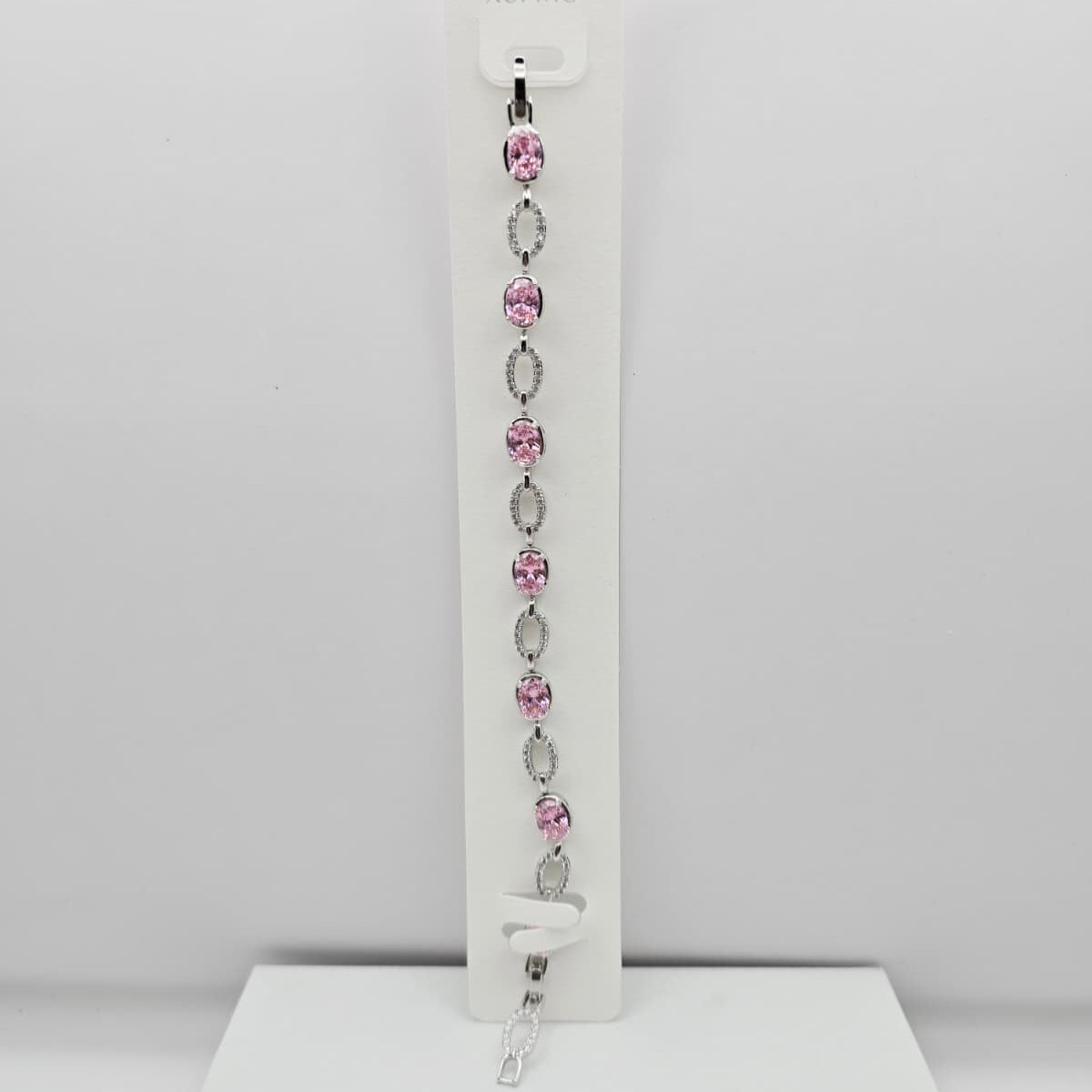 Pulsera Plateada y Rosado xp