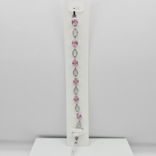 Pulsera Plateada y Rosado xp
