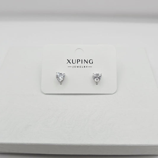 Aretes Corazón Plateados xp