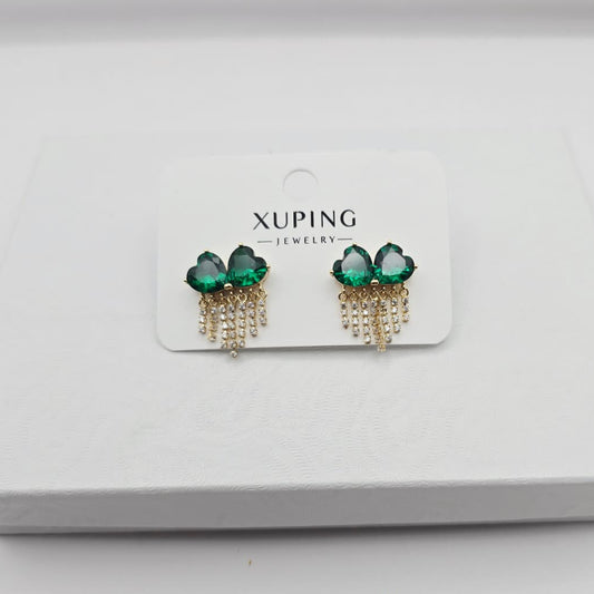 Aretes Corazón Esmeralda xp