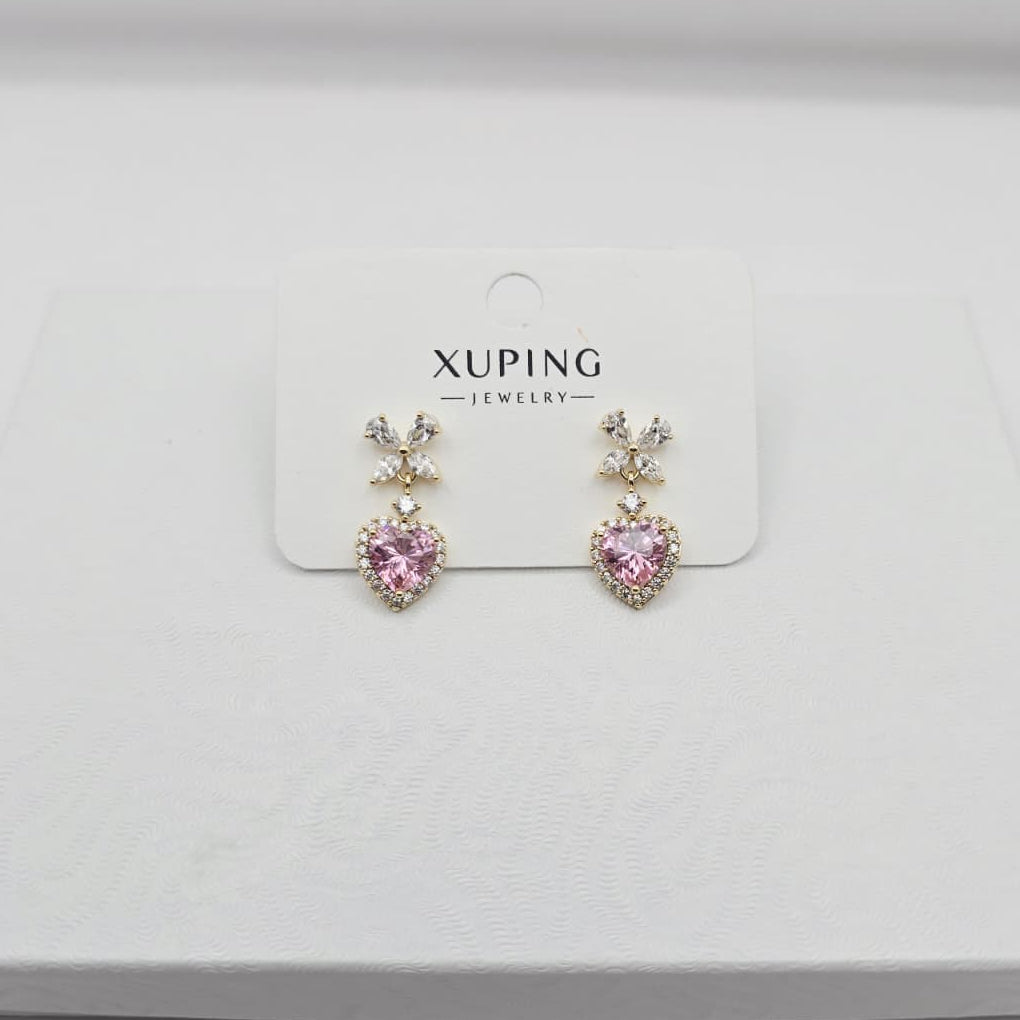 Aretes Corazón Rosado xp