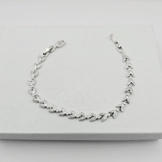 Pulsera Zirconias Plateada xp