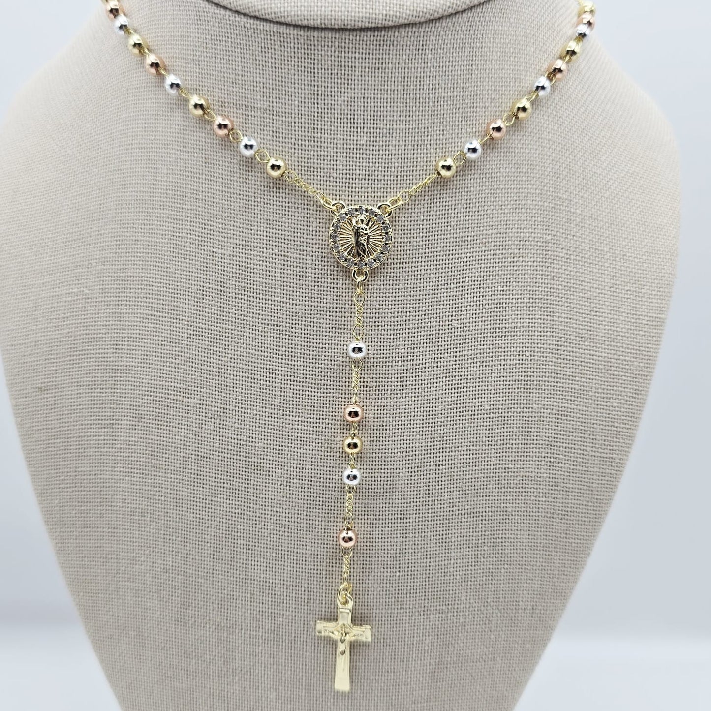 Rosario 3 Oros San Judas 24" Piedra Lisa