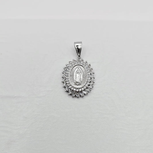 Dije Virgen de Guadalupe Color Plateado Mediano, 14k
