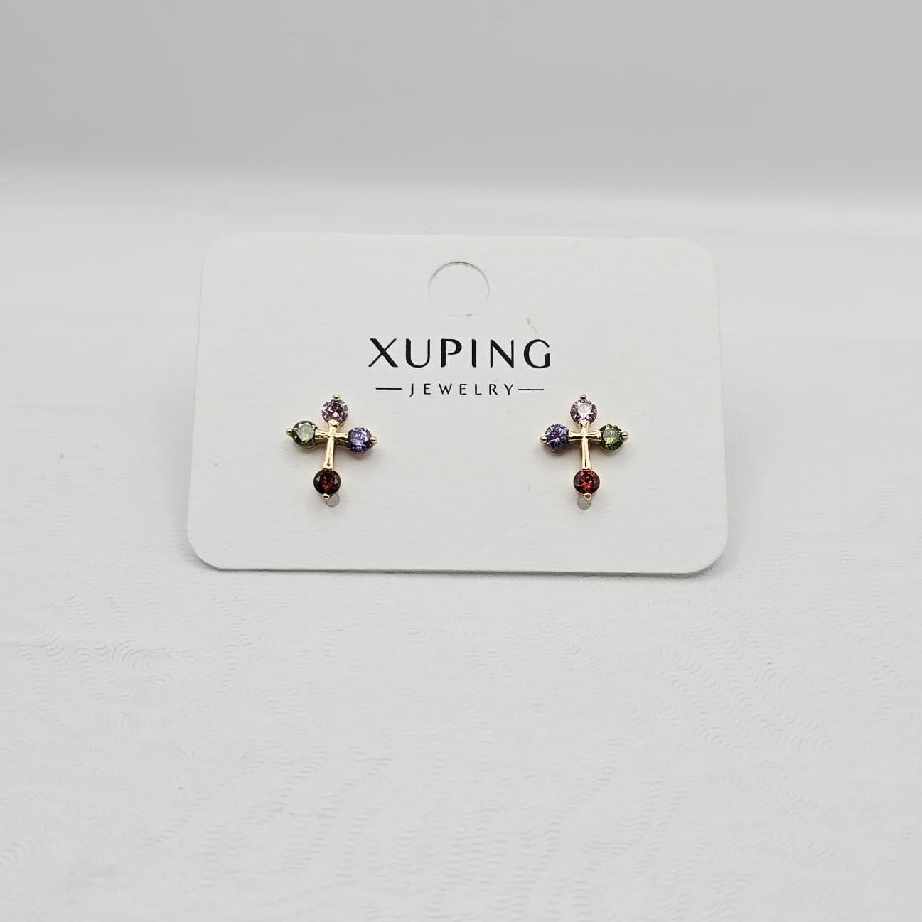 Aretes Cruz Colores xp, 18k