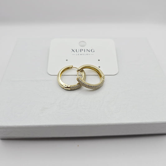 Arracadas Zirconias xp Oro Laminado 14k Medianas