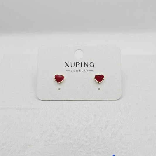 Aretes Corazón Rojo xp 18k