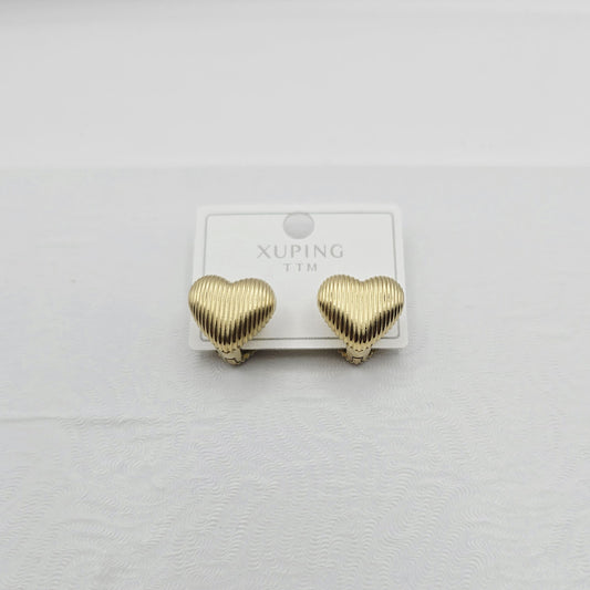 Aretes Corazón Dorado xp Acero Inoxidable