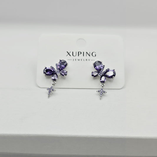 Aretes Mariposas Moradas xp