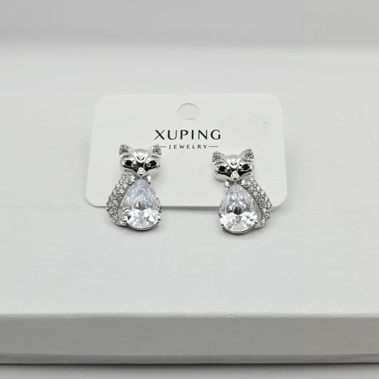 Aretes Gatos Plateados xp