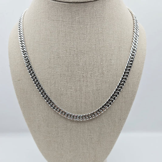 Cadena Cubana Plateada para Hombre xp 24"