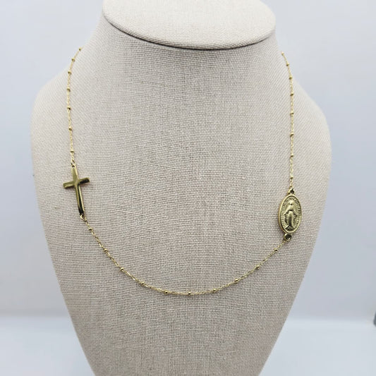 Collar Virgen Milagrosa xp 18"
