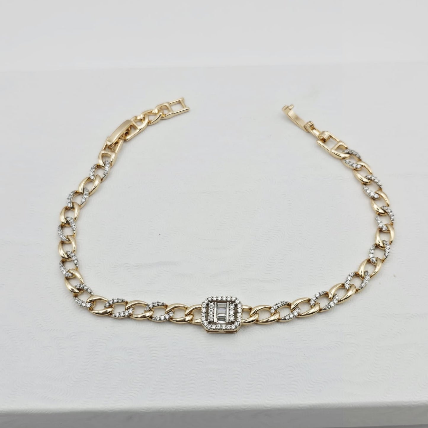 Pulsera Cubana 18k xp 17+2cm