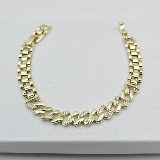 Pulsera Cubana Zirconias xp 17+2cm