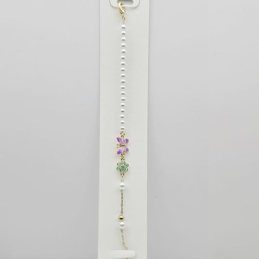 Pulsera Perlas y Mariposa xp