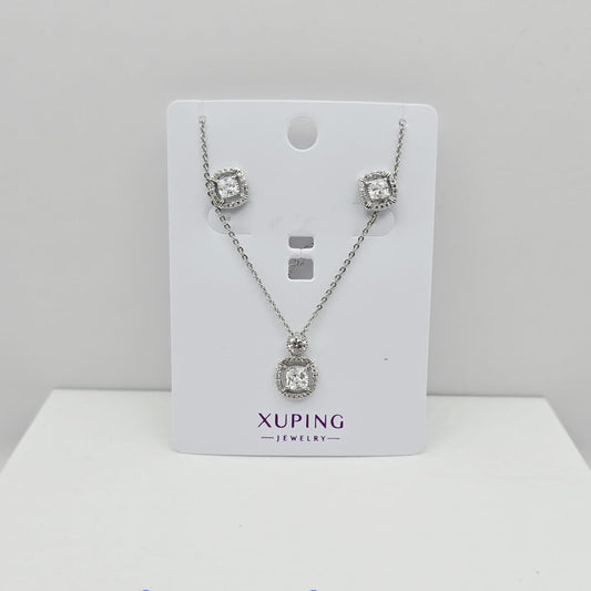 Set Plateado Zirconias xp