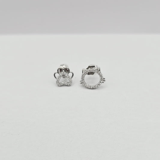 Aretes Gato Plata xp