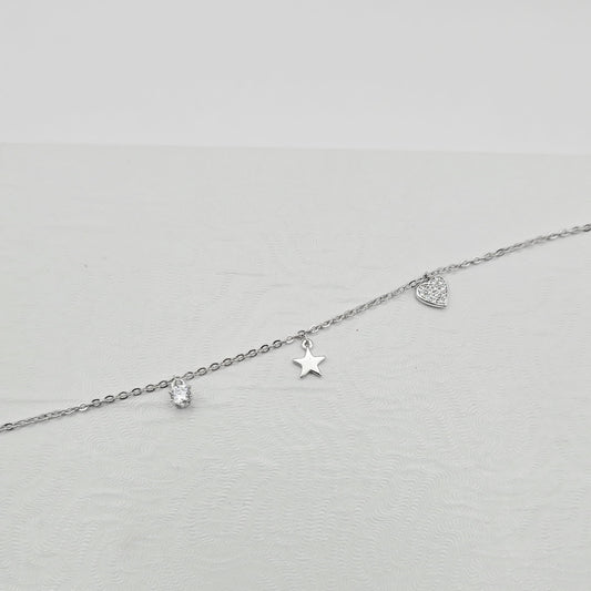 Pulsera Brillante Estrella y Corazón xp