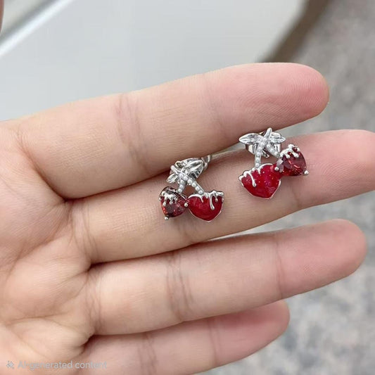 Aretes Corazones Plateados xp