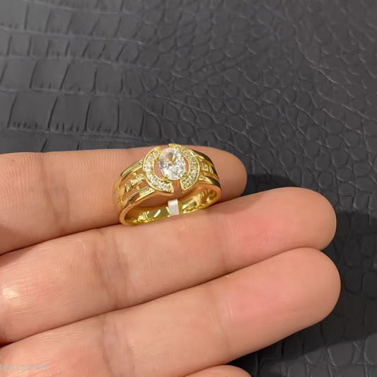Anillo Dorado Zirconias xp
