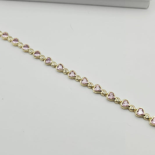 Pulsera Corazones Rosados xp