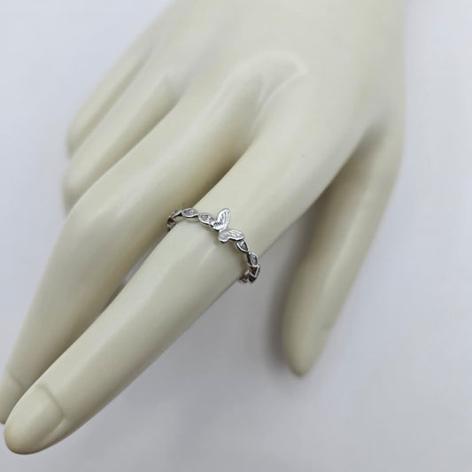 Anillo Plateado Mariposa xp